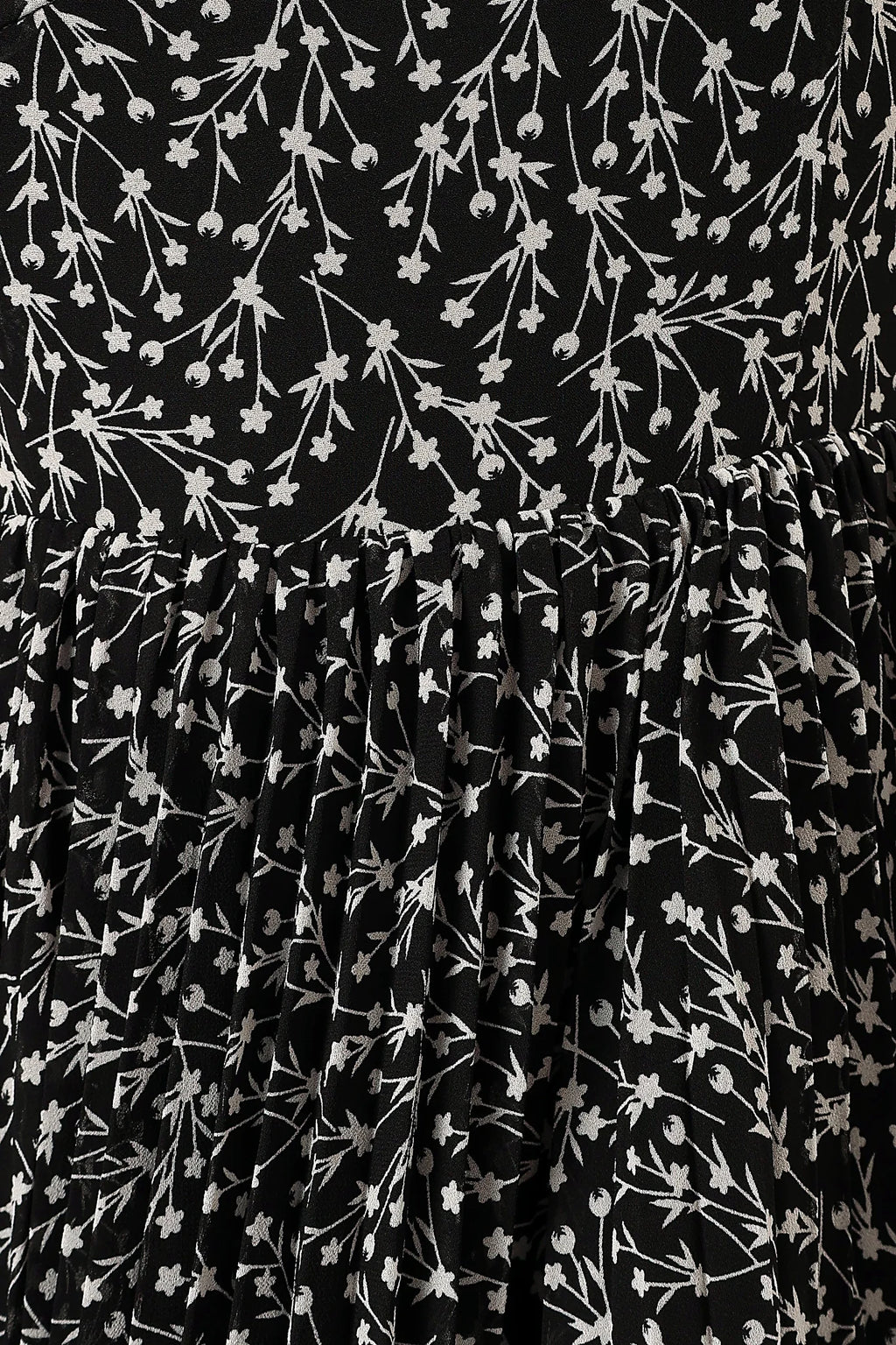 Achanti Pleated Maxi Dress - Black Floral