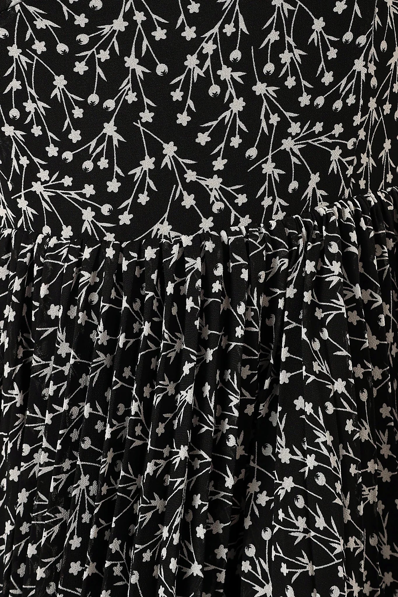 Achanti Pleated Maxi Dress - Black Floral