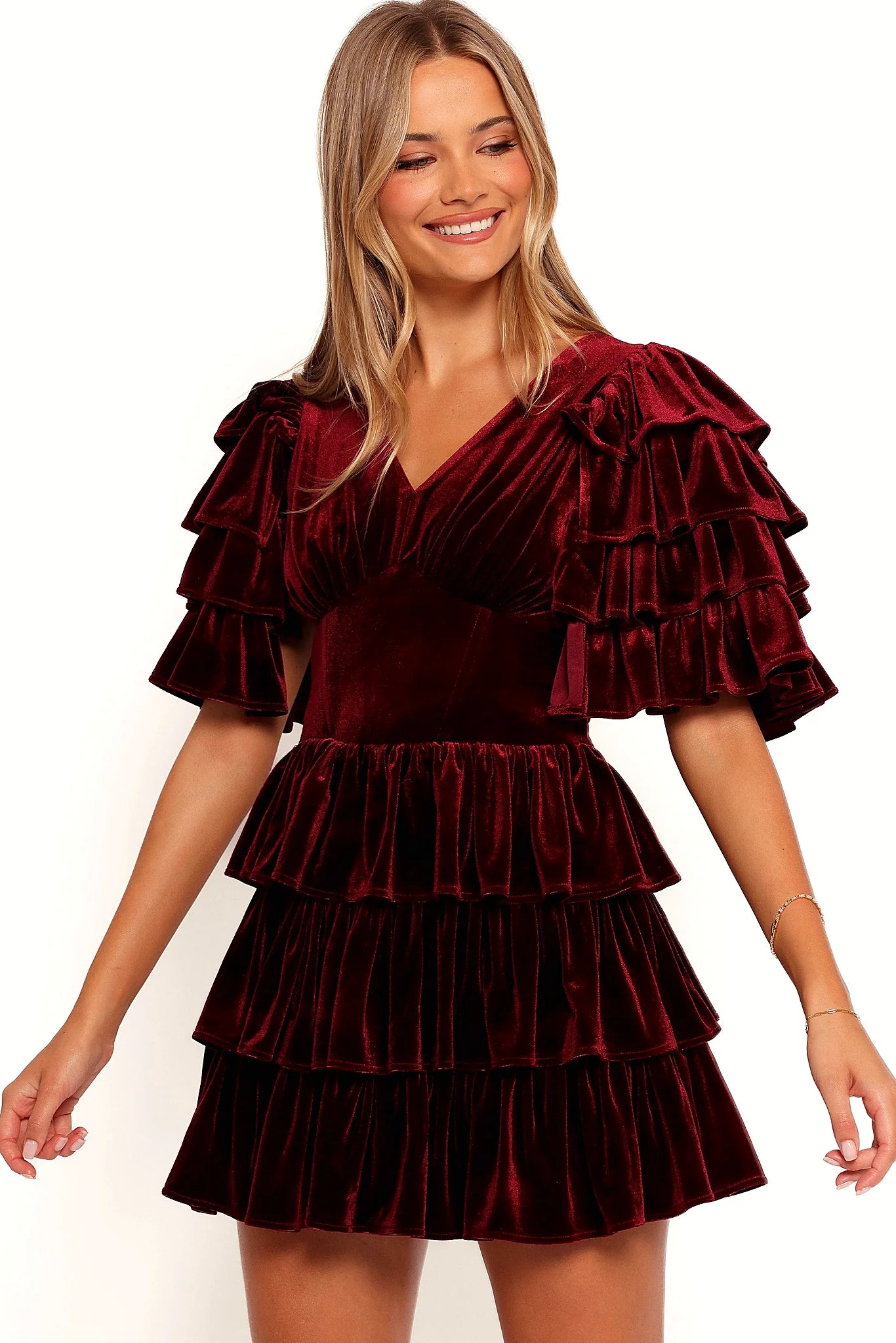 Back view with the invisible zip and hook-and-eye clasp