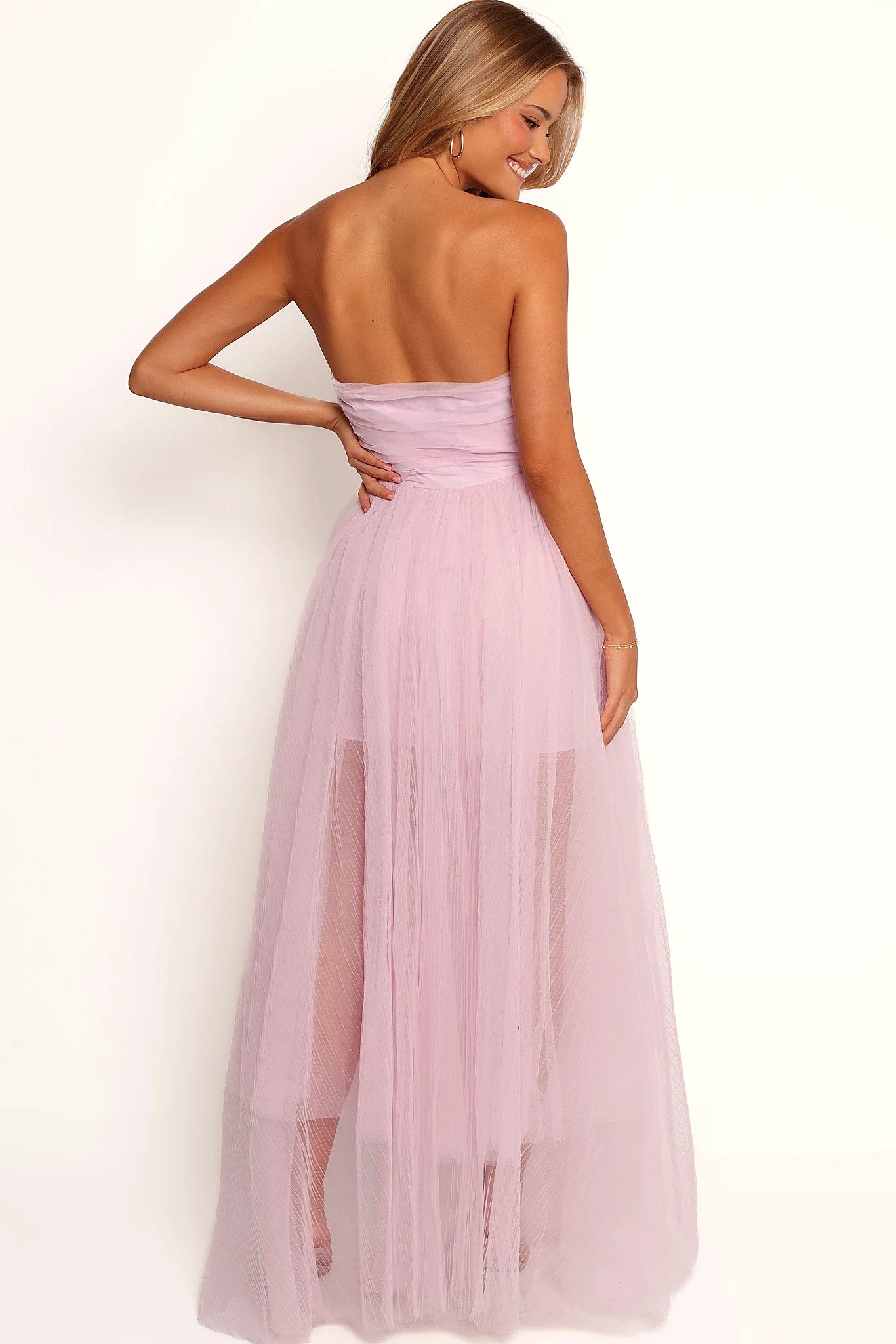 Close detail of the pleated bodice