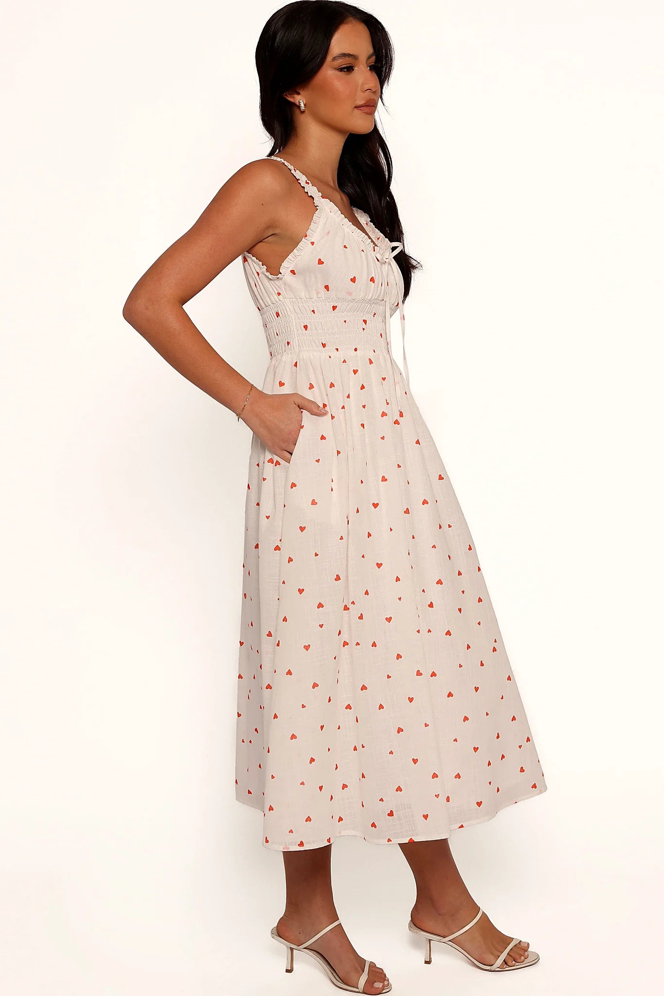 Auguste Midi Dress - Ditsy Heart