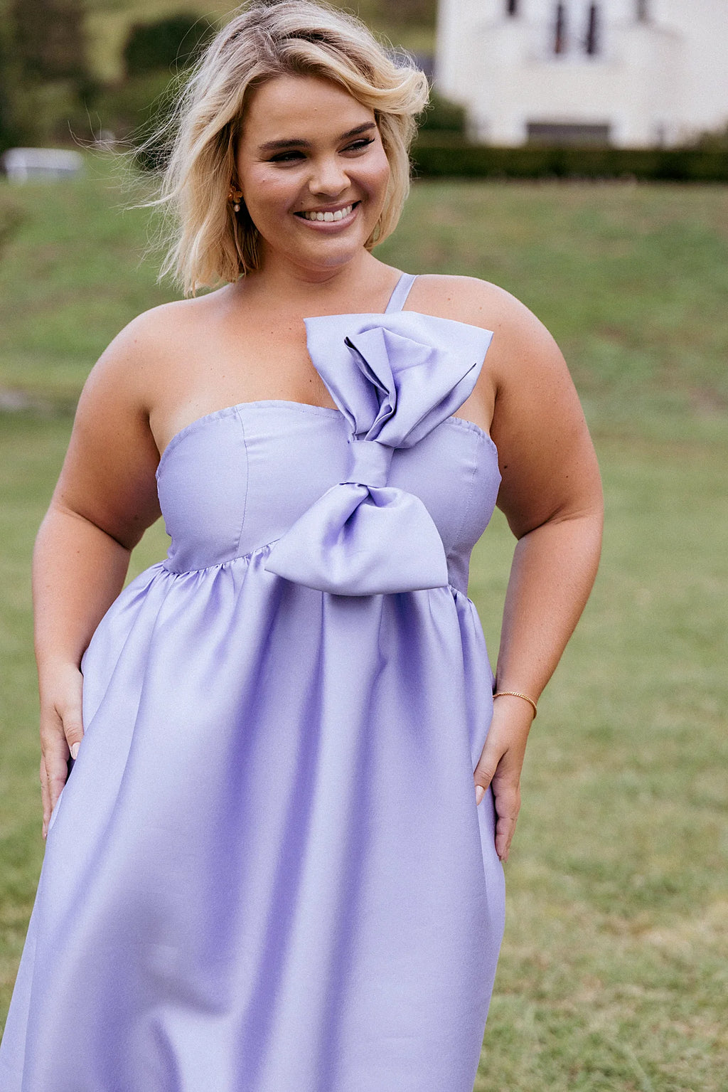 Betina Bow Front Maxi Dress - Lilac