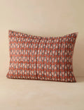 Second view of the block print floral pattern on a standard sham