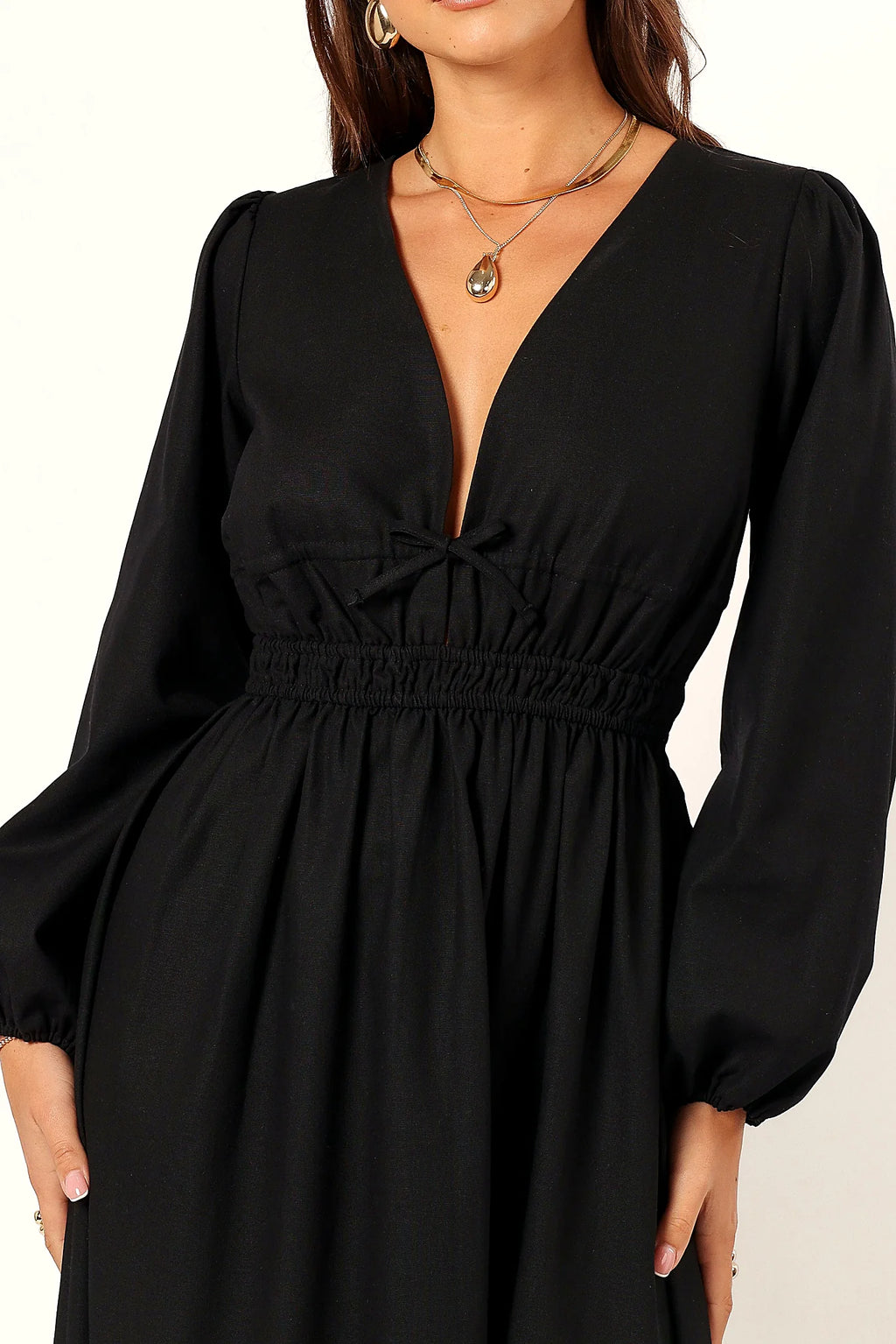 Cece Long Sleeve Maxi Dress - Black