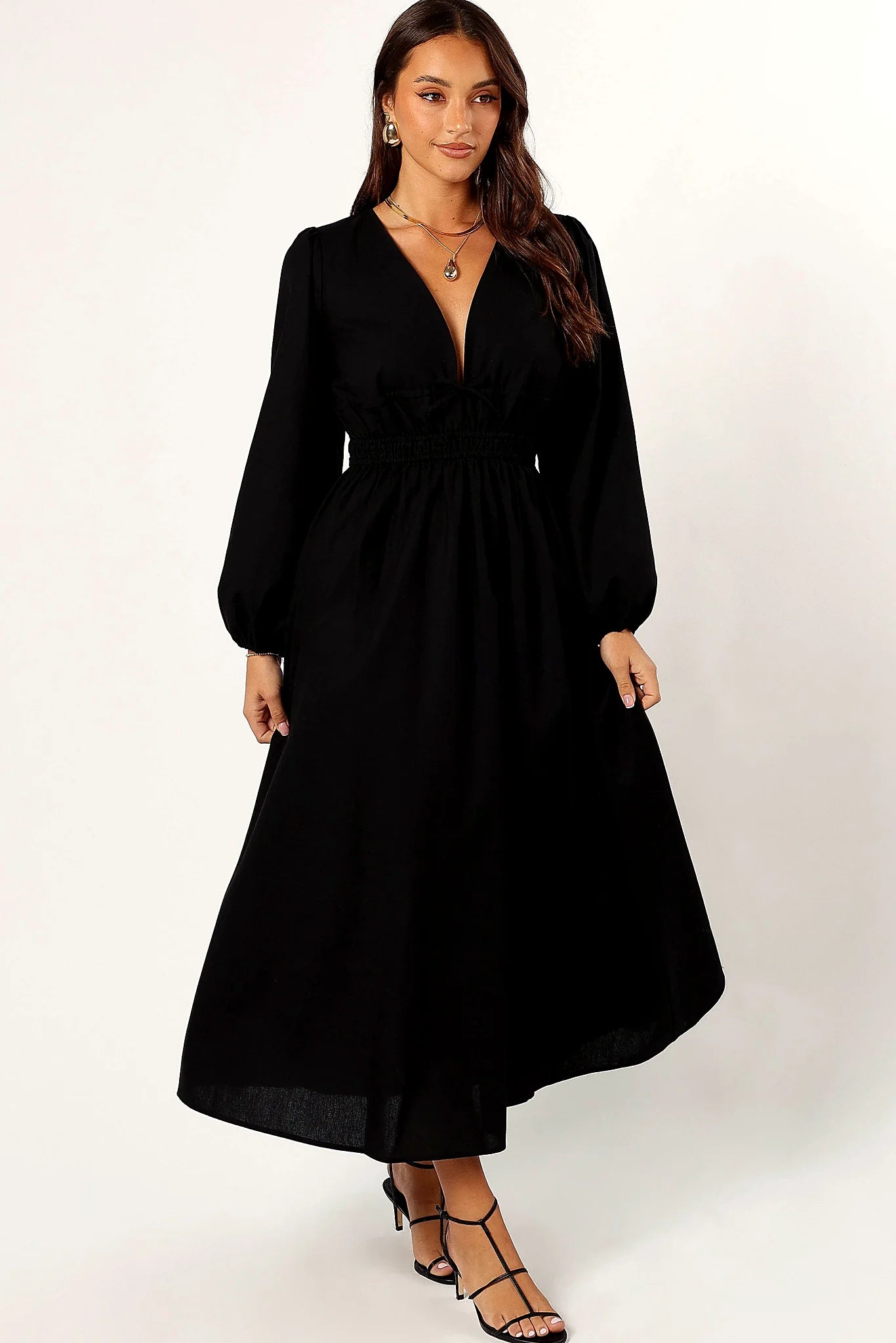 Cece Long Sleeve Maxi Dress - Black