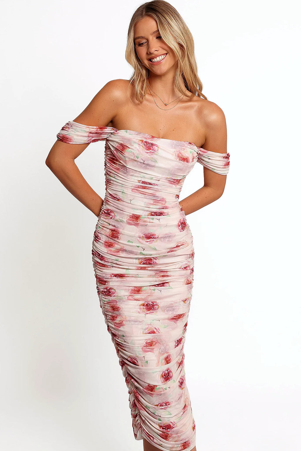 Cyra Midi Dress - Rose