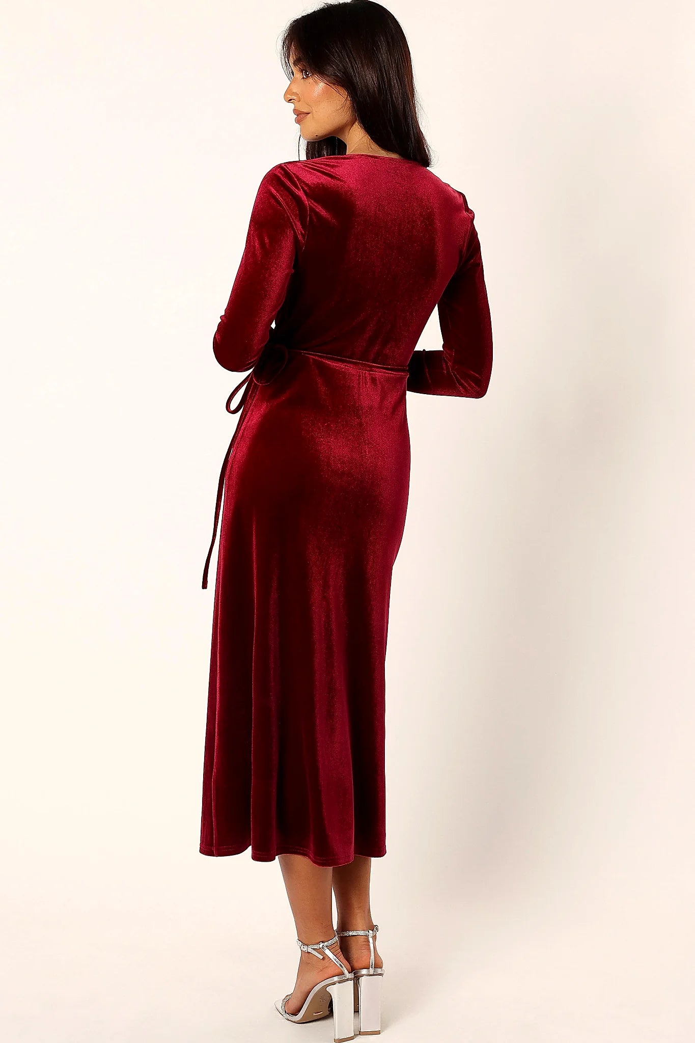 Darby Long Sleeve Midi Dress - Burgundy