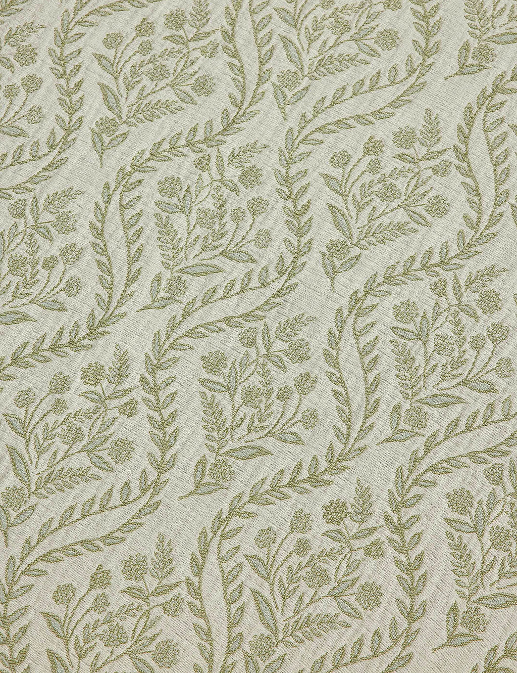 Another view of a sage queen botanical cotton coverlet
