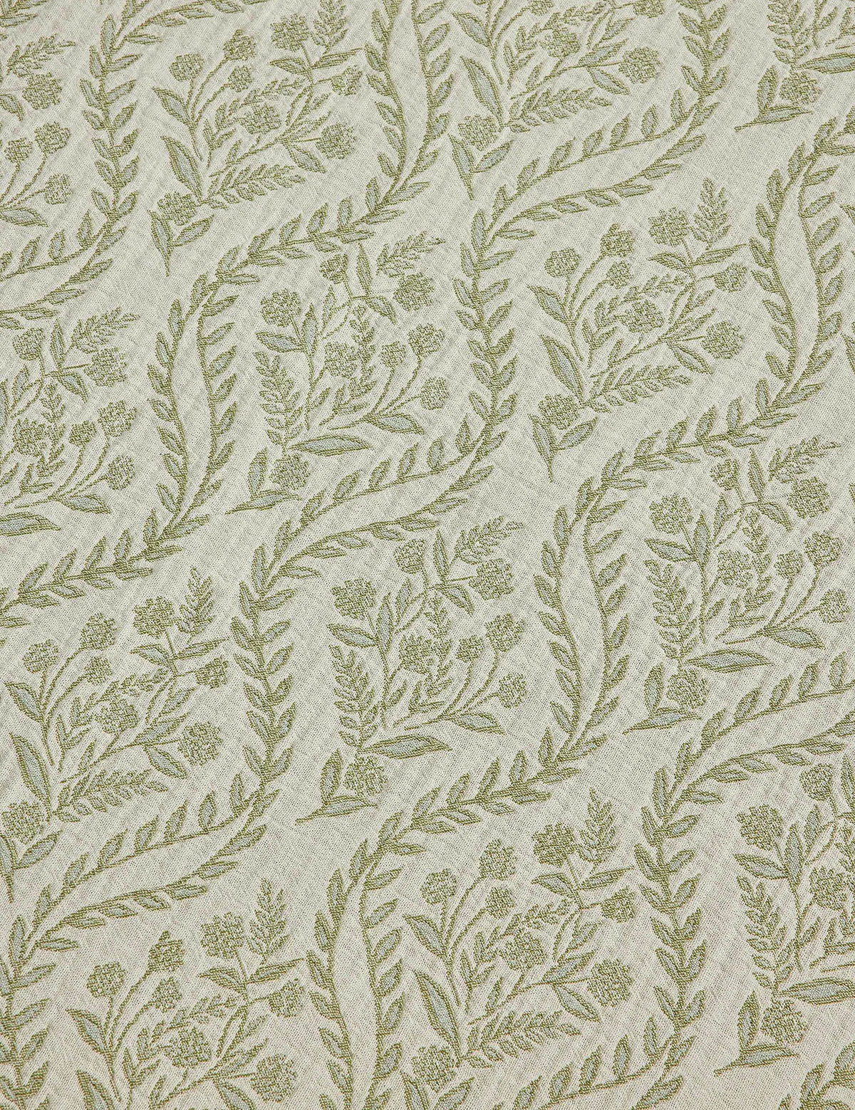 Another view of a sage queen botanical cotton coverlet
