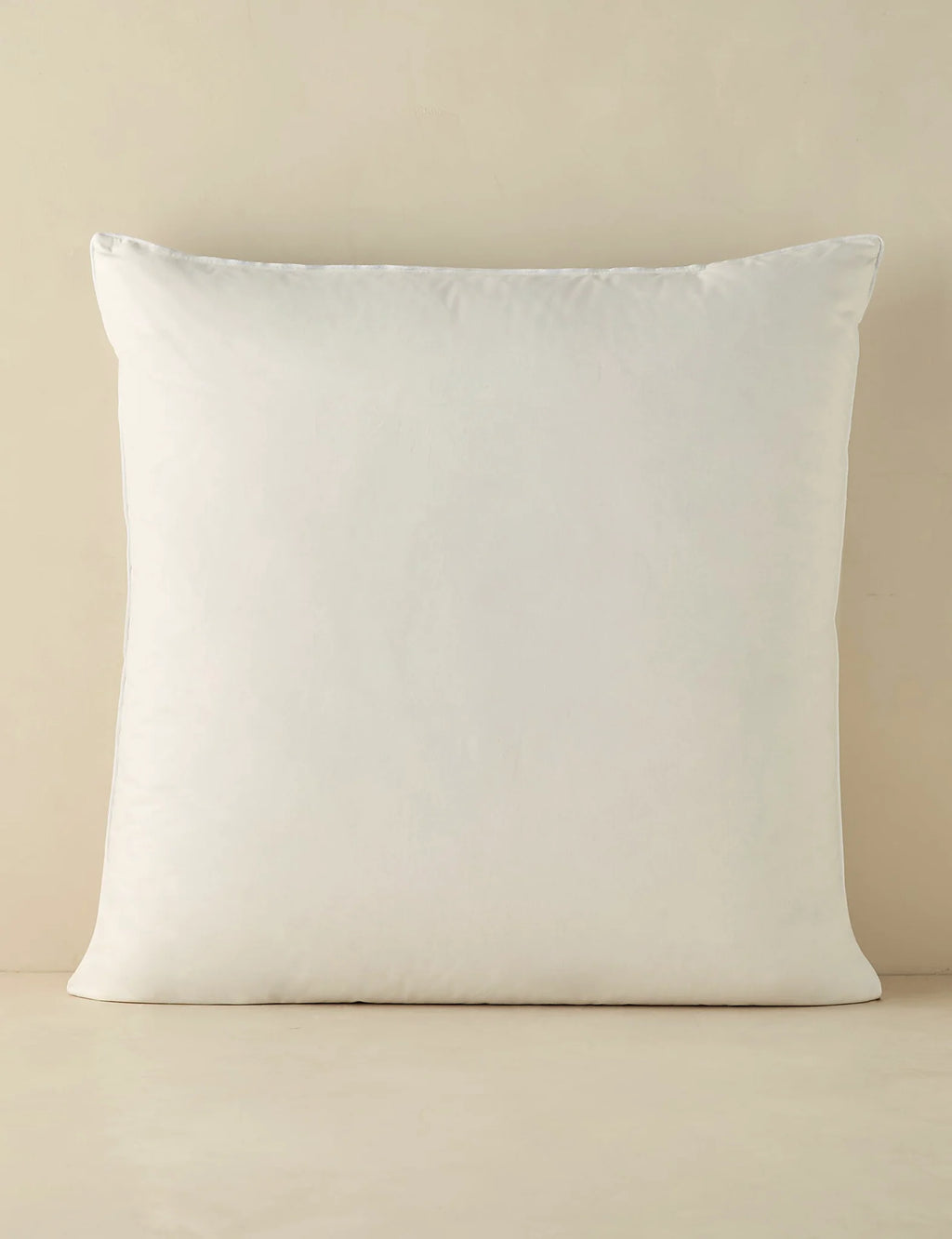 Euro size down pillow insert shown flat
