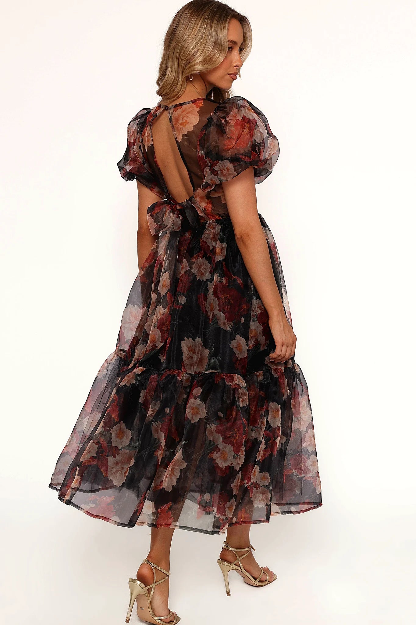 Back view showing the cut-out detail and bow tie close