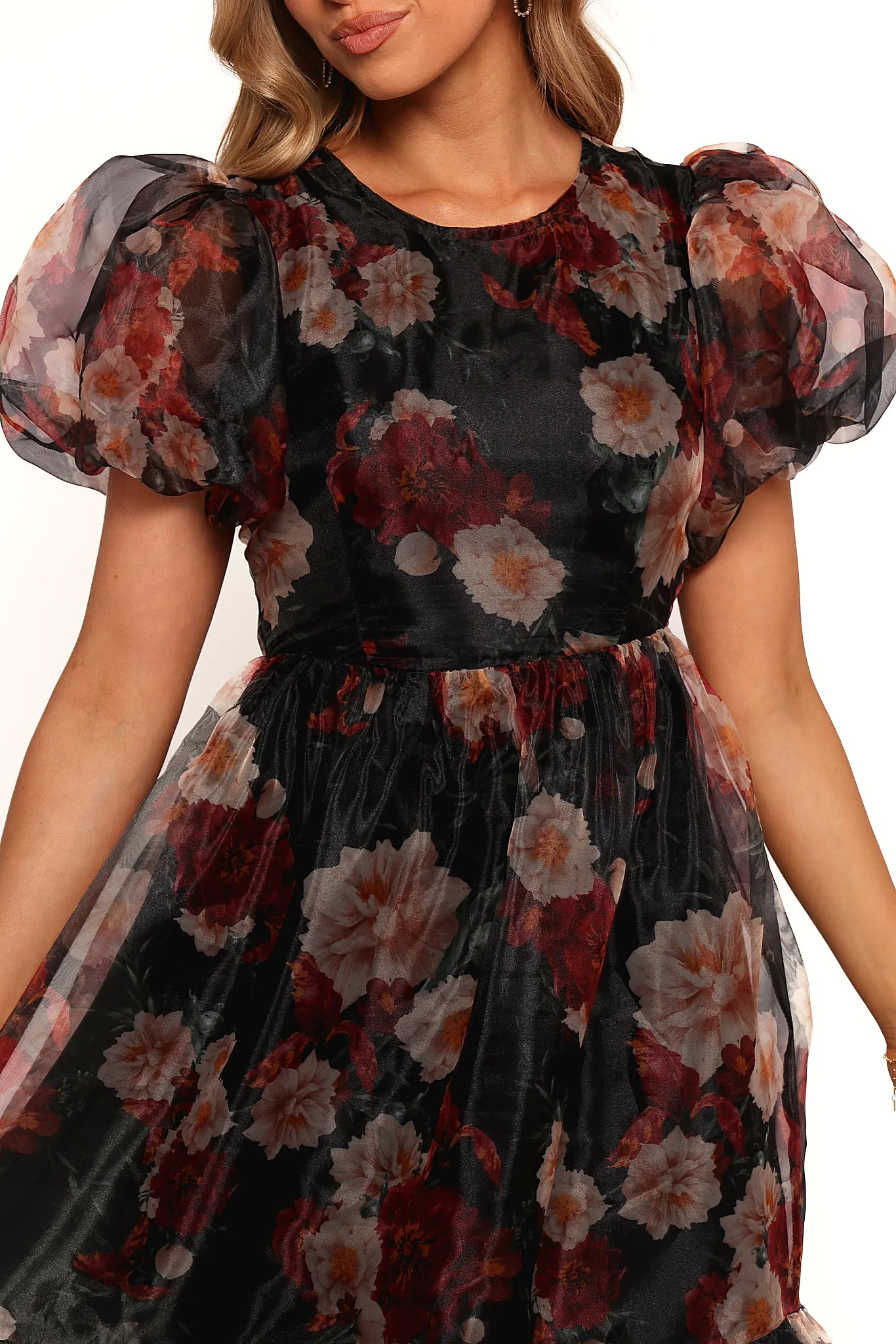 Elspeth Midi Dress - Black Floral