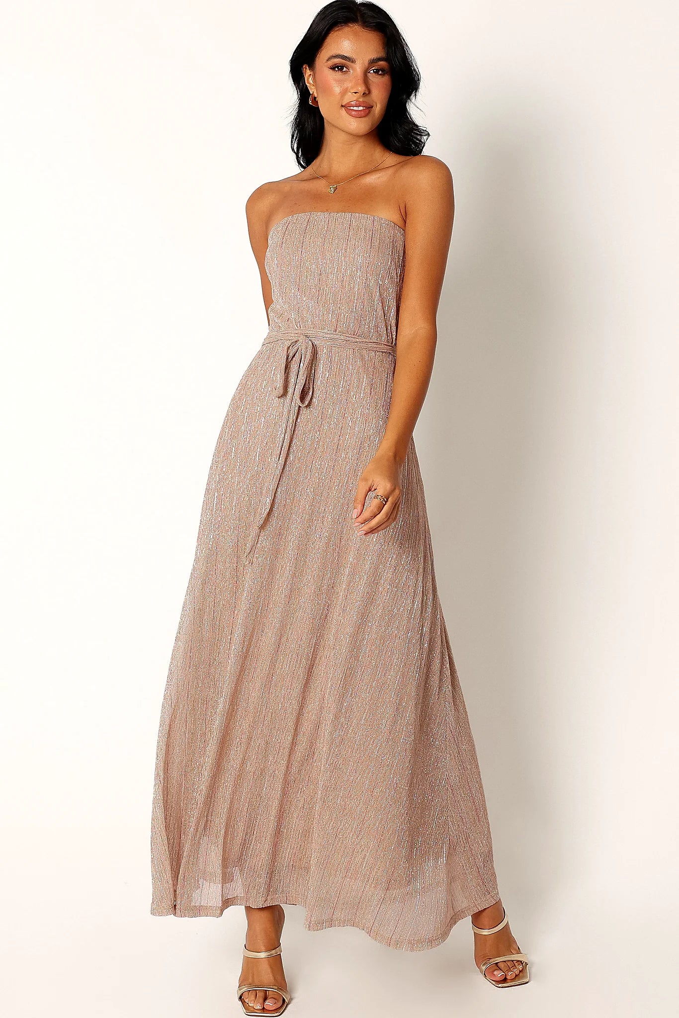 Back view showing the shirred back panel and invisible zip