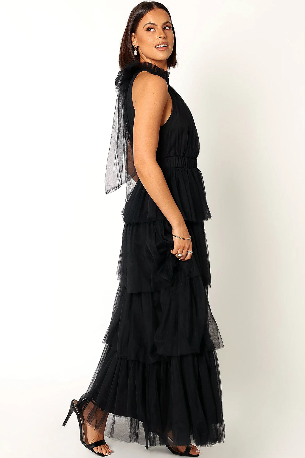 Frances Halterneck Maxi Dress - Black