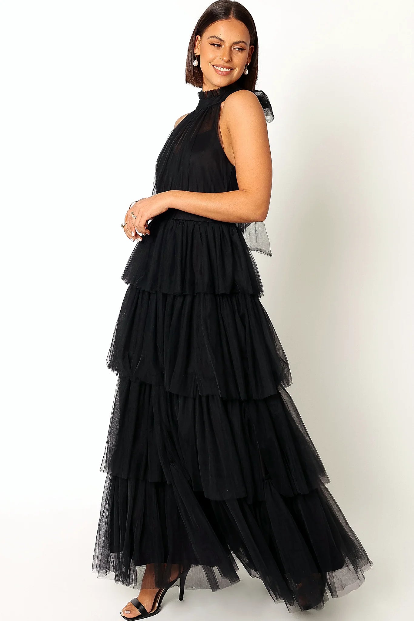 Frances Halterneck Maxi Dress - Black