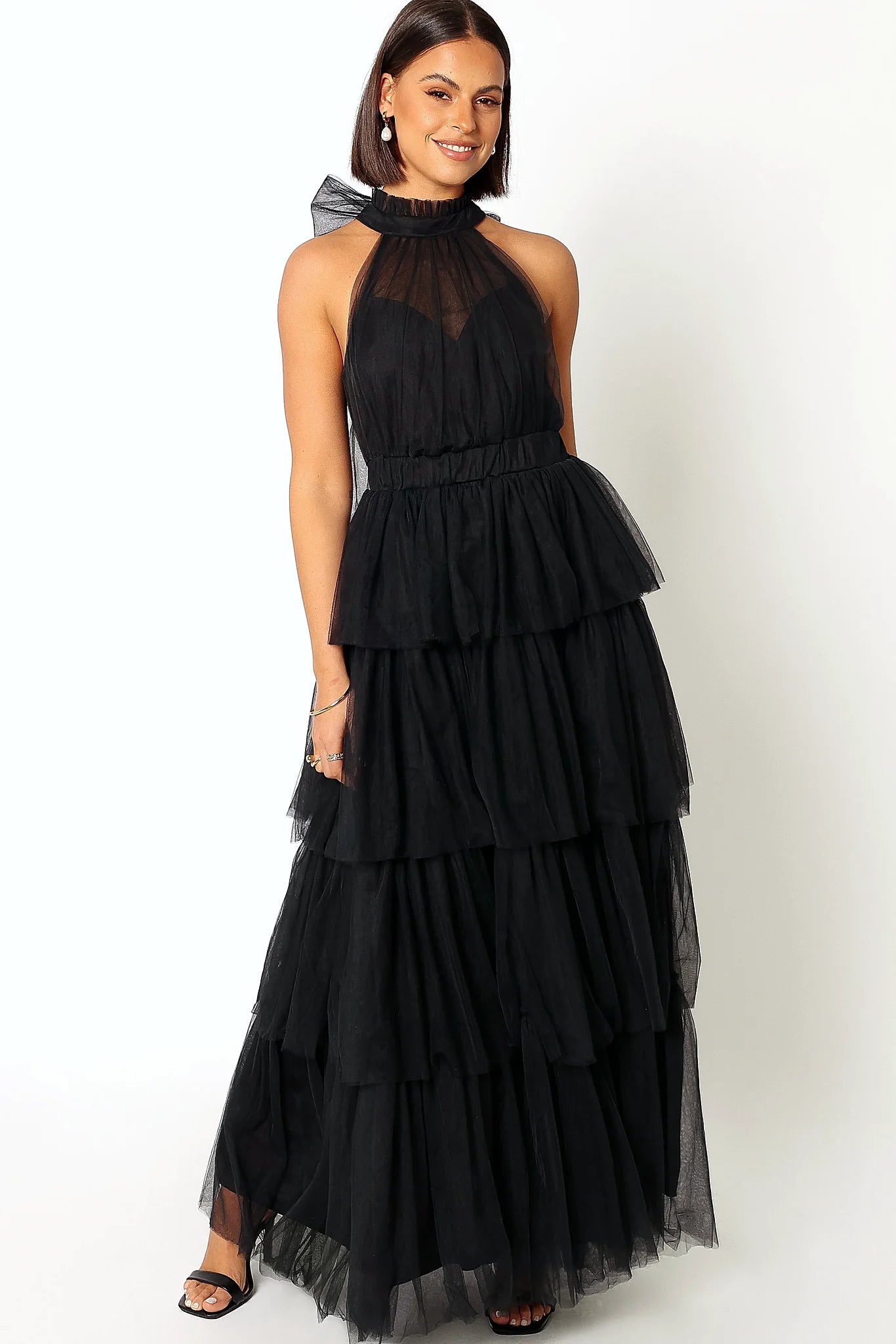 Frances Halterneck Maxi Dress - Black