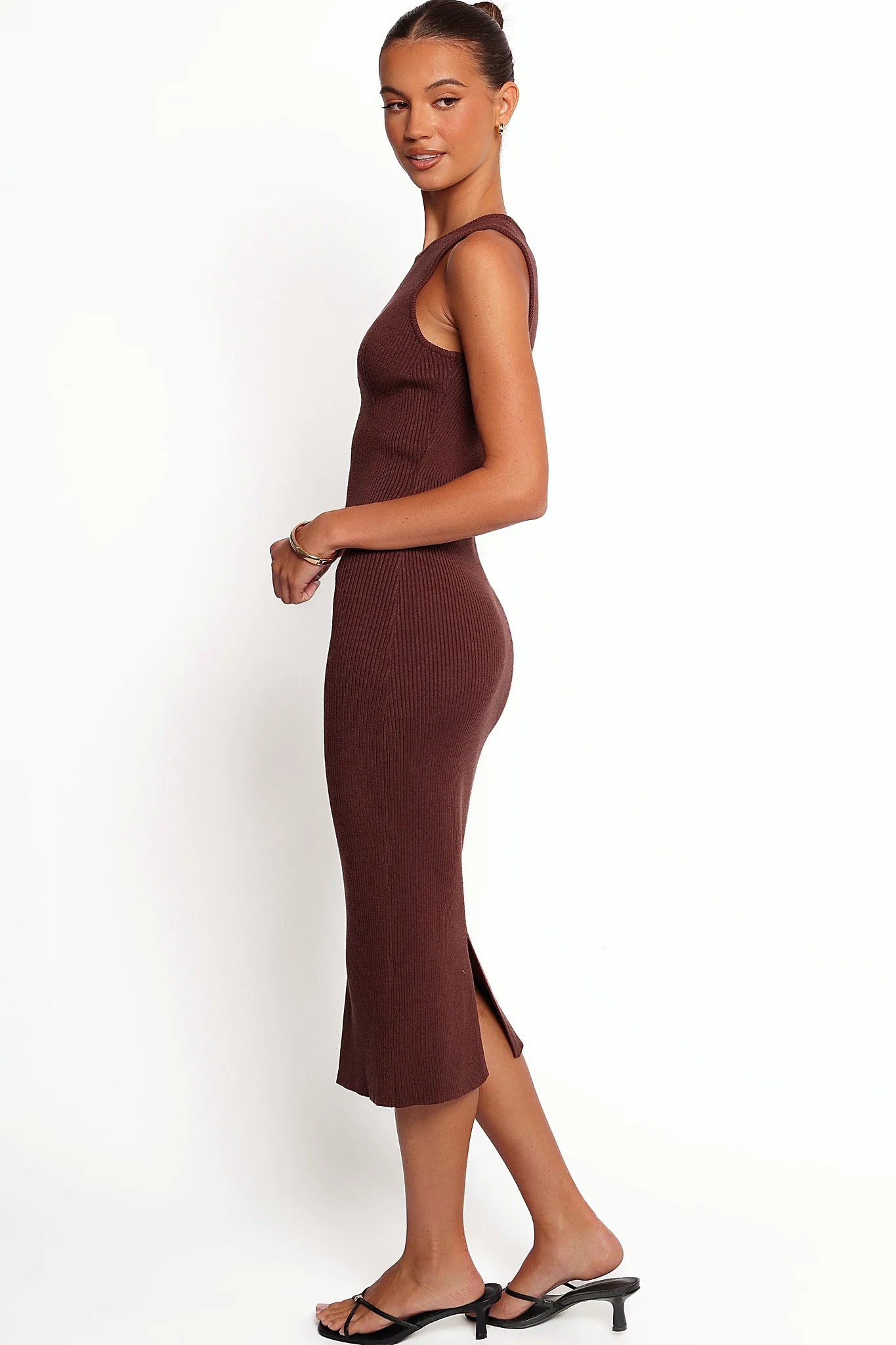 Close detail of the ribbed texture in the fabric
