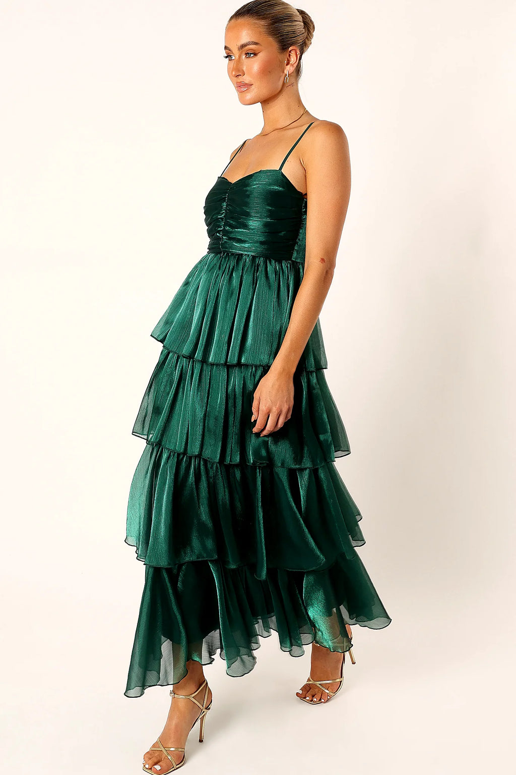 Jace Tiered Maxi Dress - Shimmer Emerald