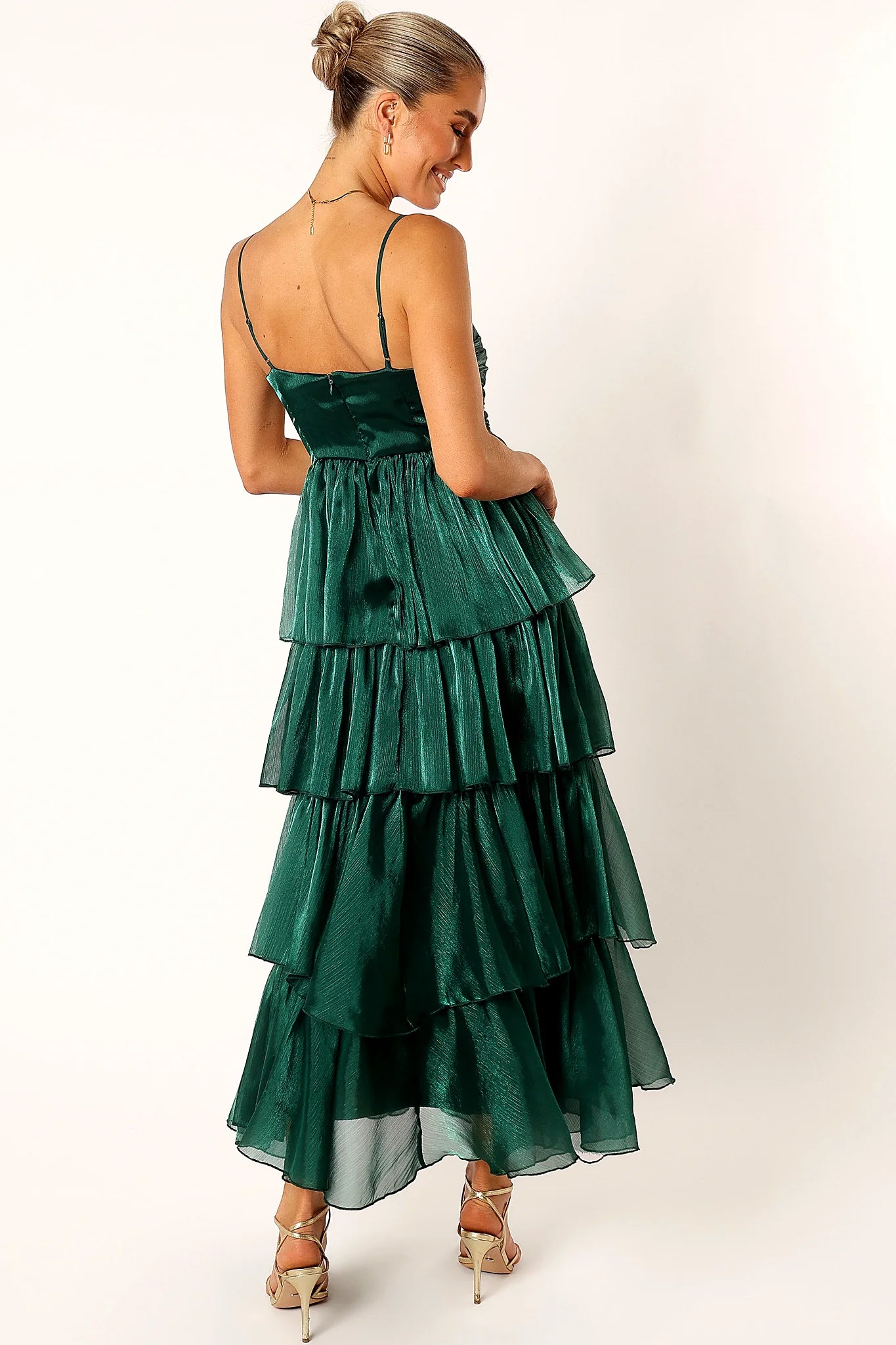 Jace Tiered Maxi Dress - Shimmer Emerald
