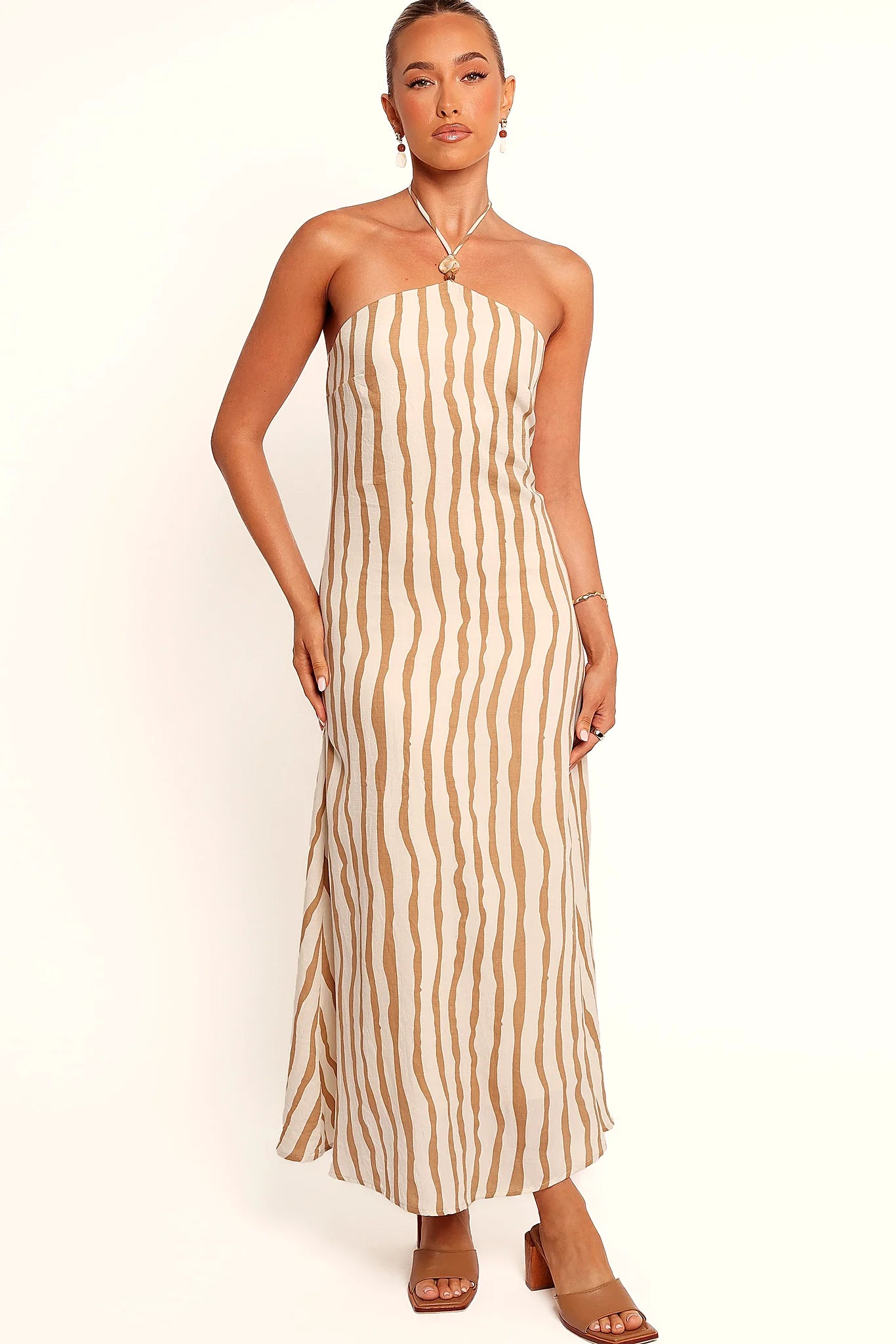 Back view showing the backless design and invisible zip