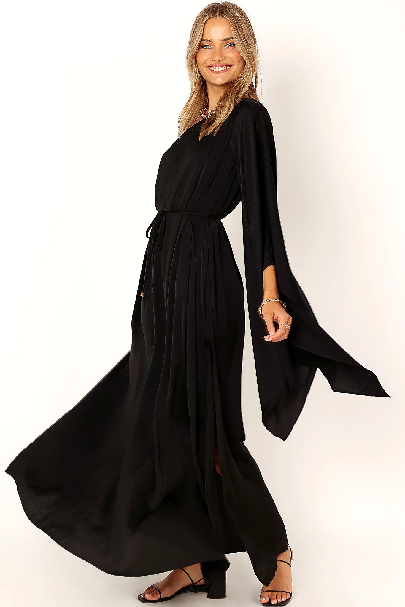 Matilda One Shoulder Maxi Dress - Black