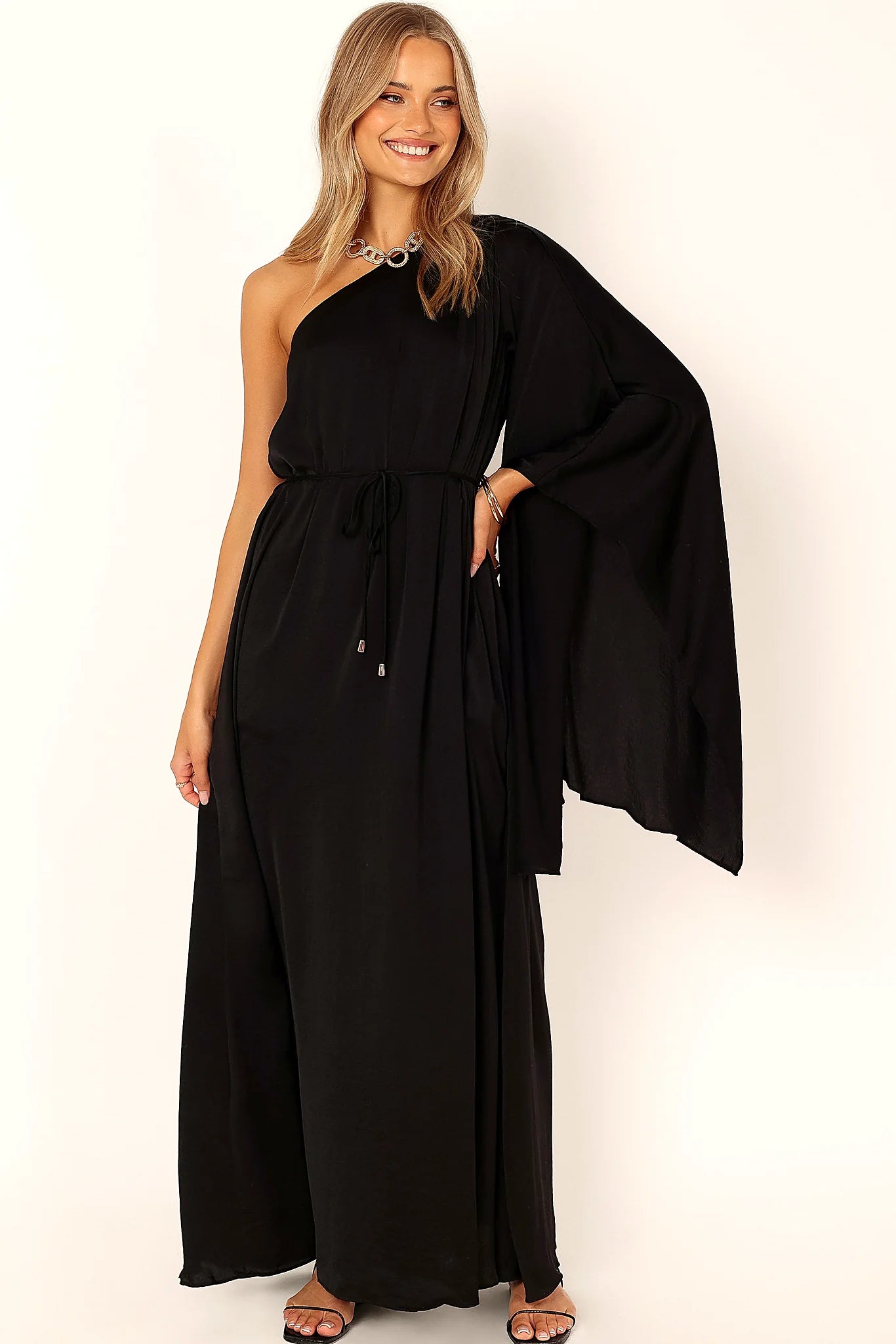Matilda One Shoulder Maxi Dress - Black