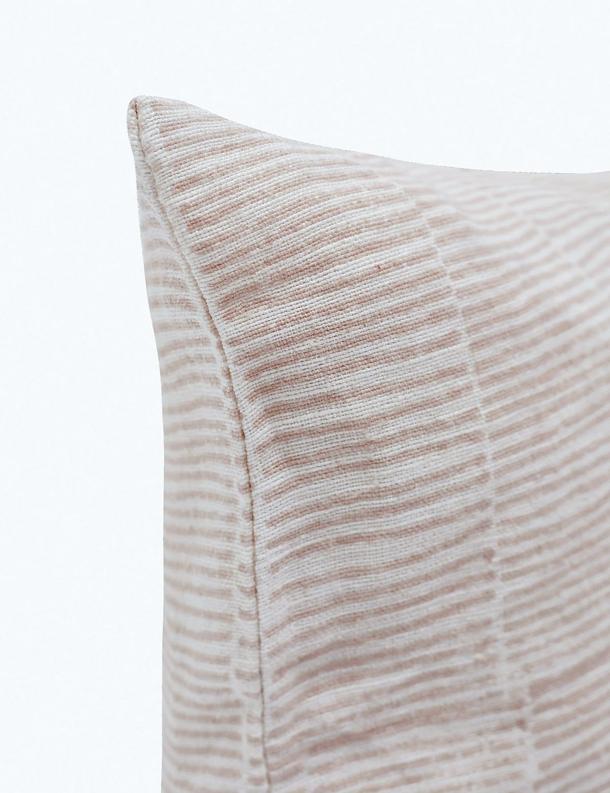 Second view of the blush lumbar linen pillow