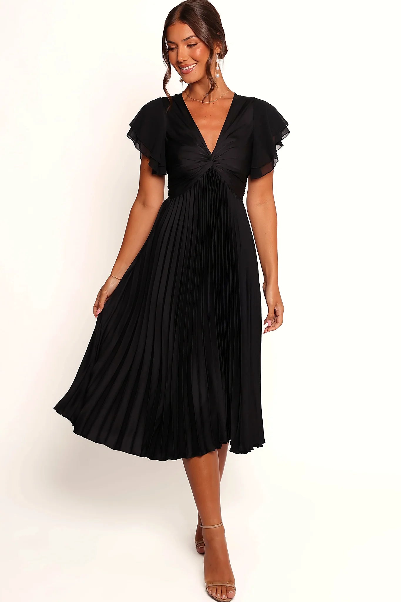 Back view with the invisible zip and clasp