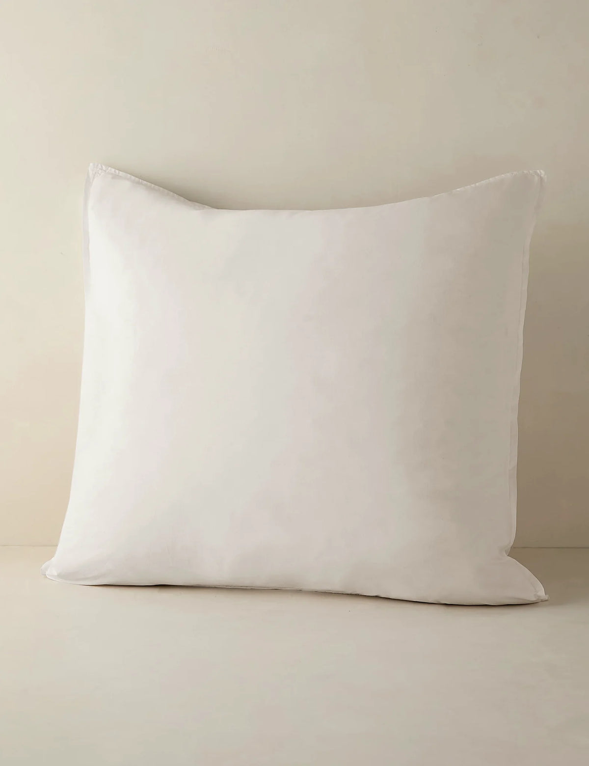 Second view of a white euro percale sham