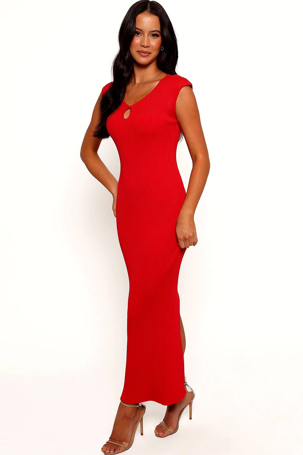 Back view with the split opening the hem