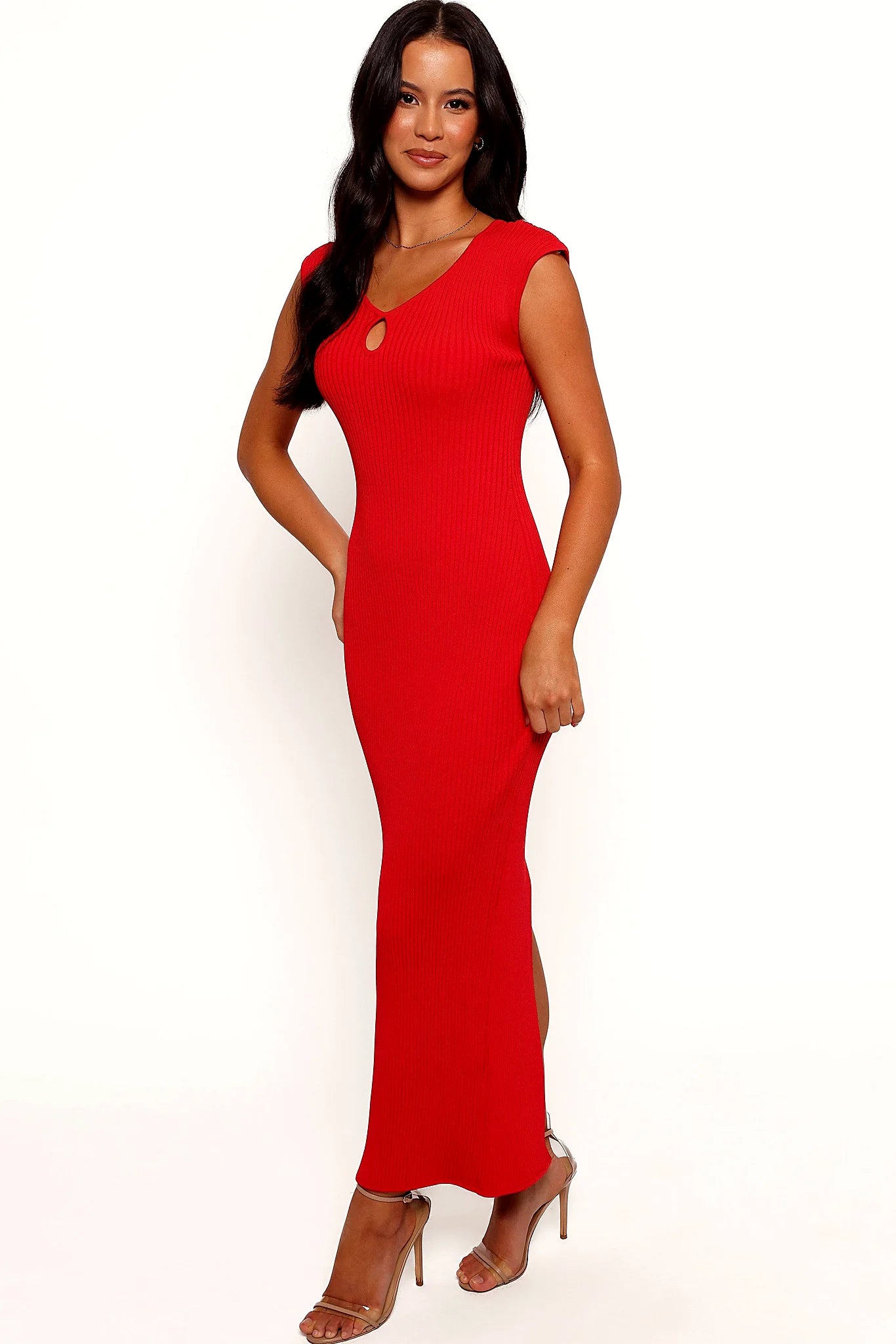 Back view with the split opening the hem