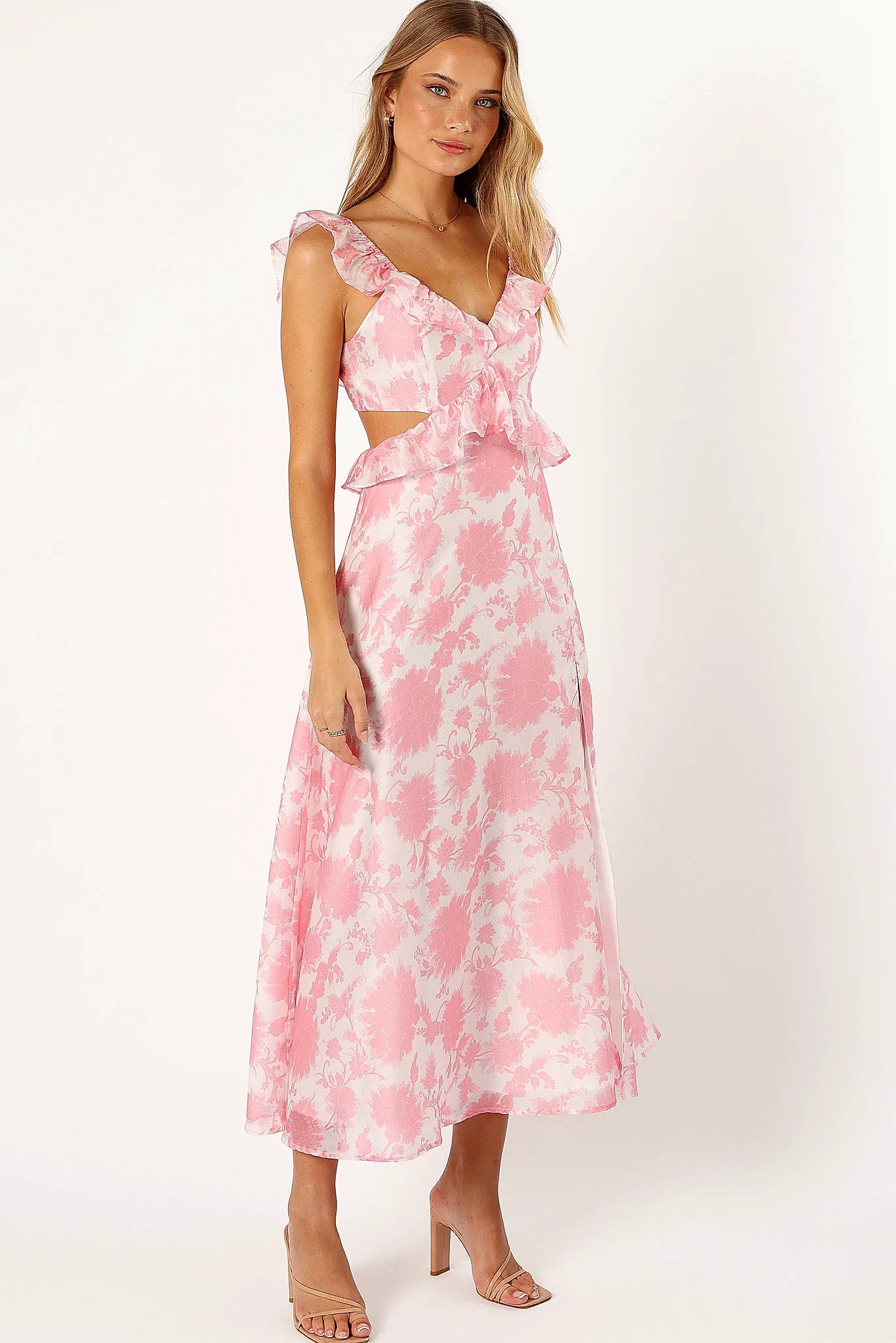 Rori Ruffle Maxi Dress - Pink Floral