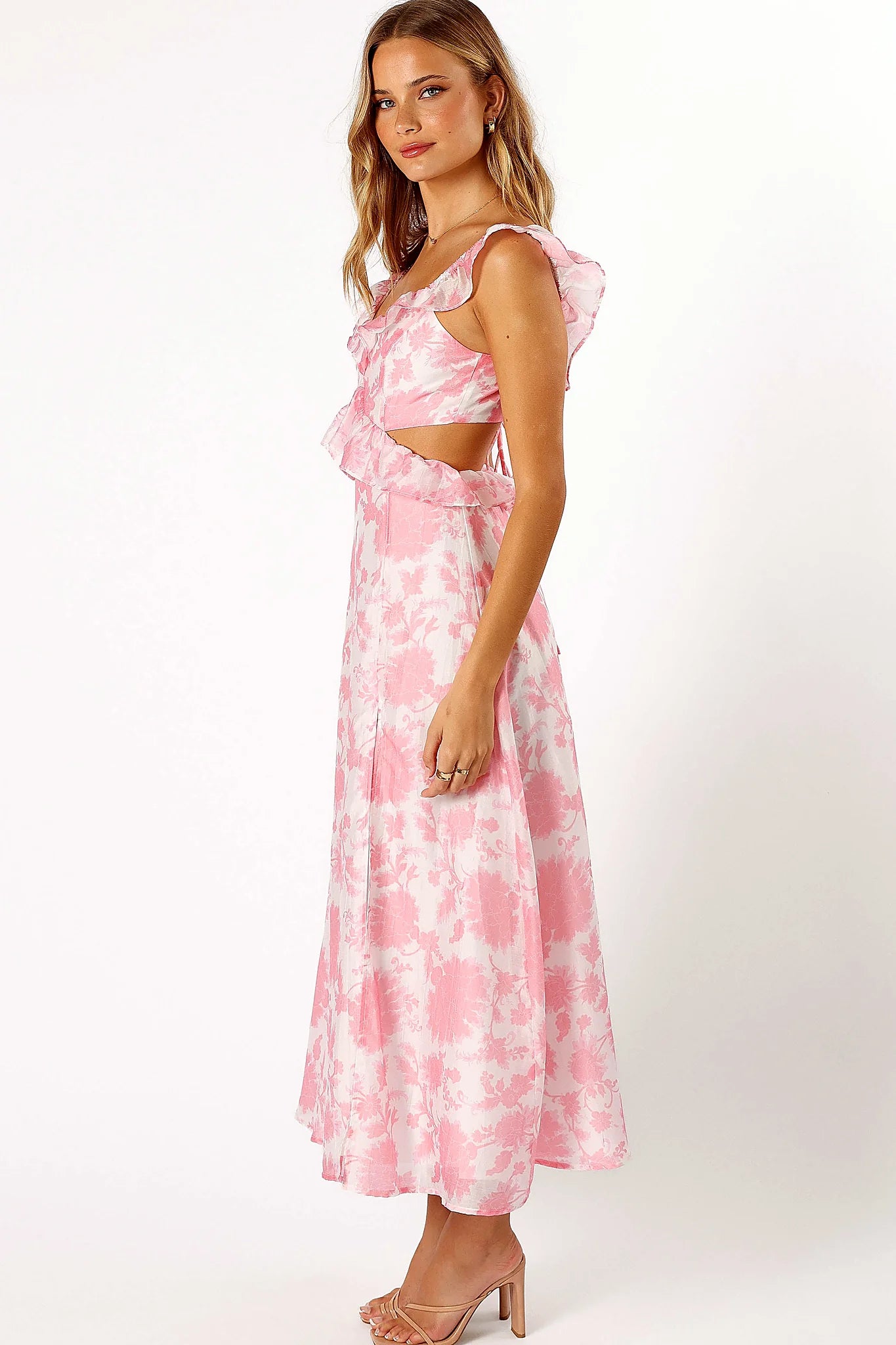 Rori Ruffle Maxi Dress - Pink Floral
