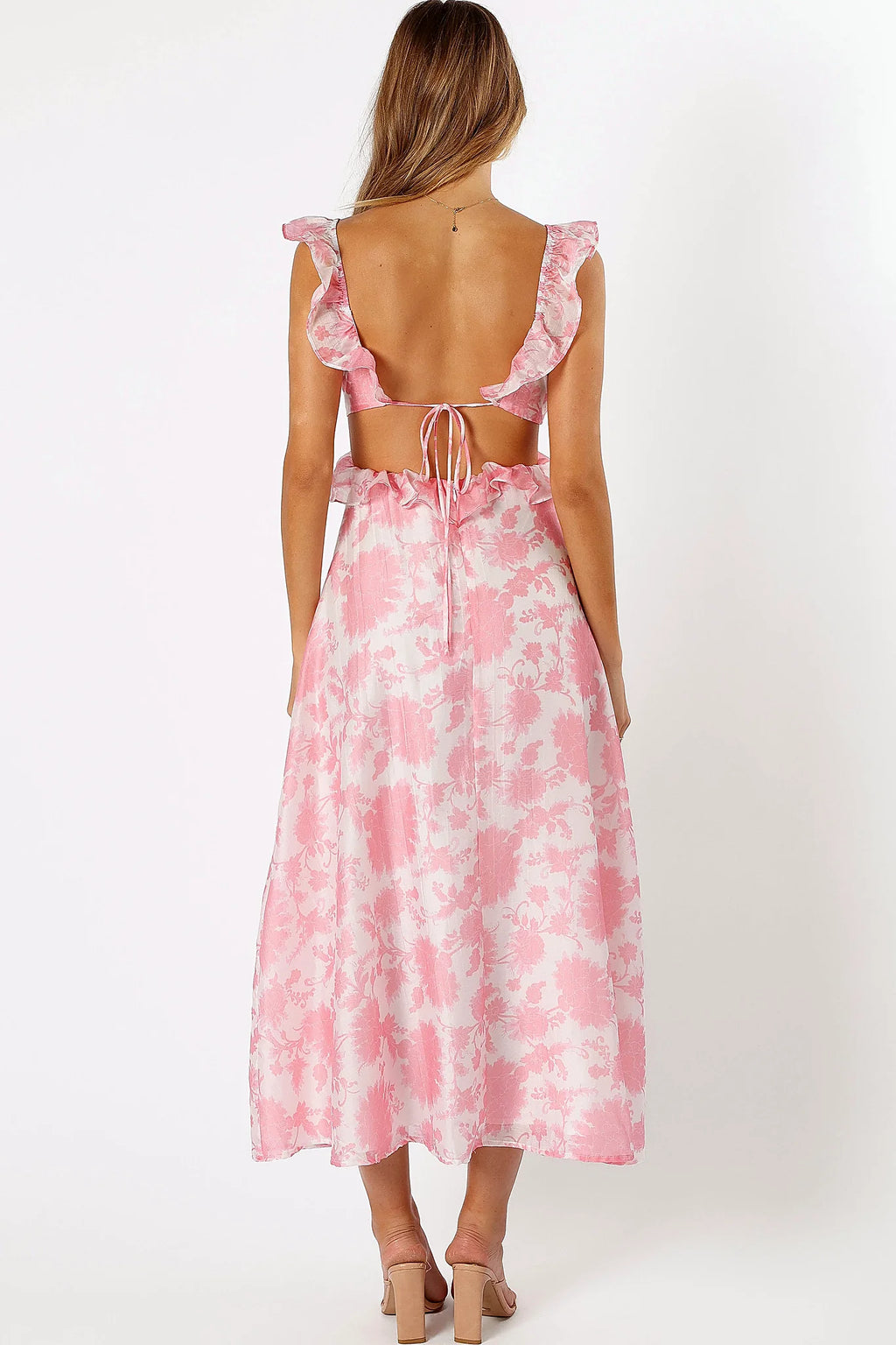 Rori Ruffle Maxi Dress - Pink Floral