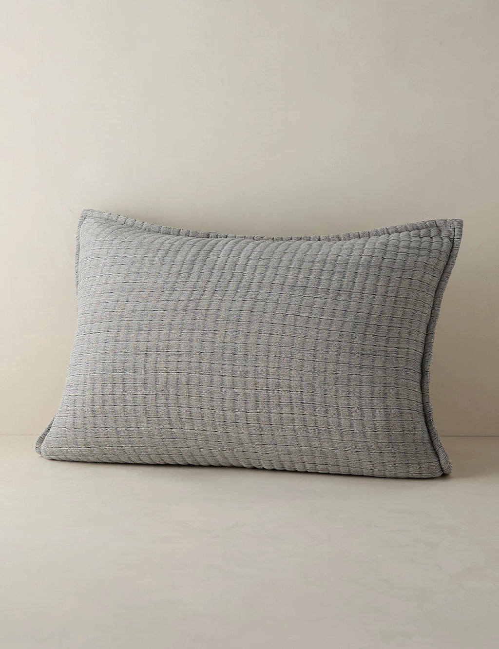 Standard size quilted cotton sham photographed flat