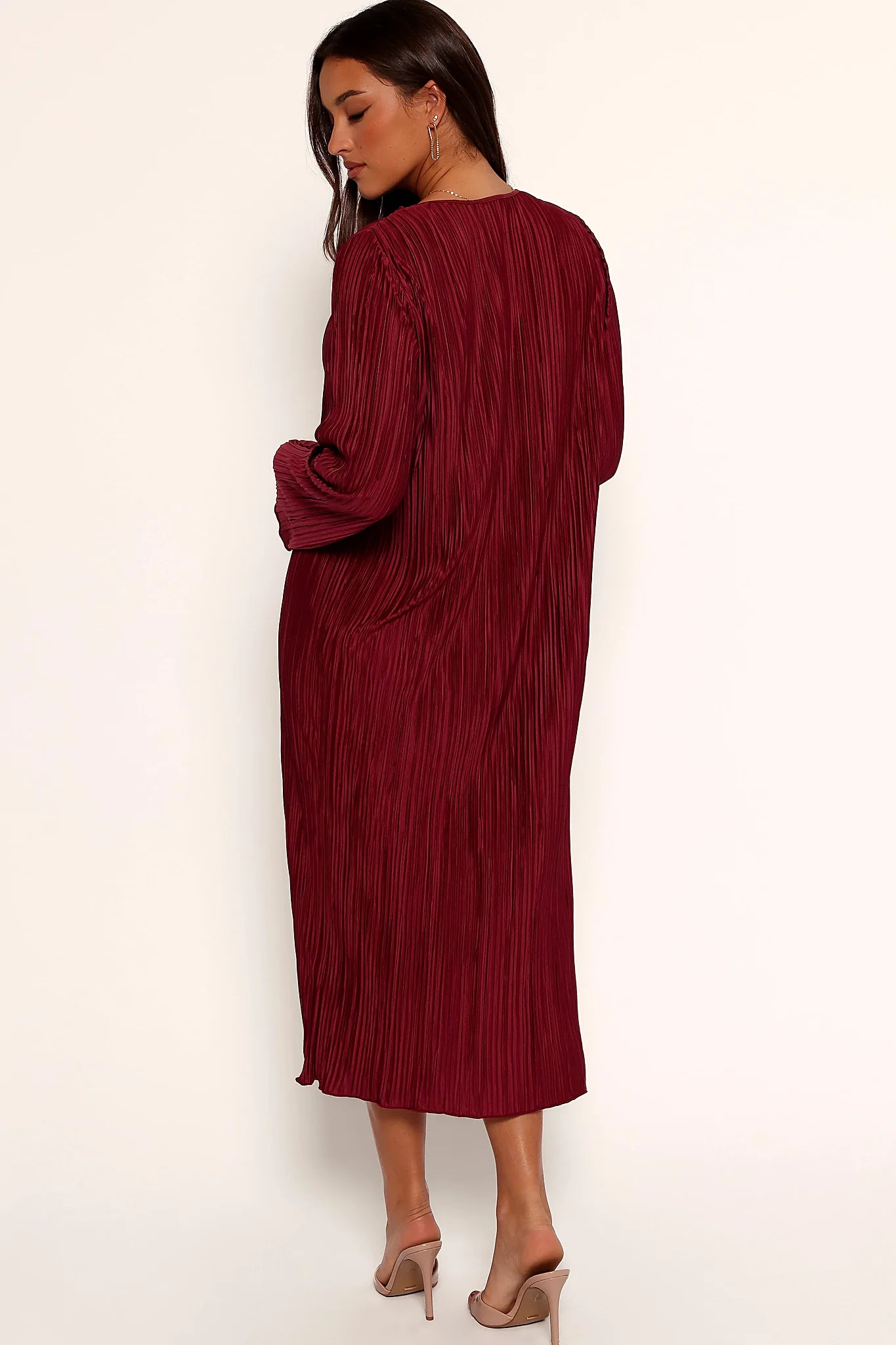 Tannikah Plisse Midi Dress - Ruby Wine