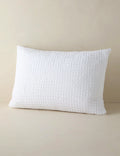 White textured sham in standard size photographed flat