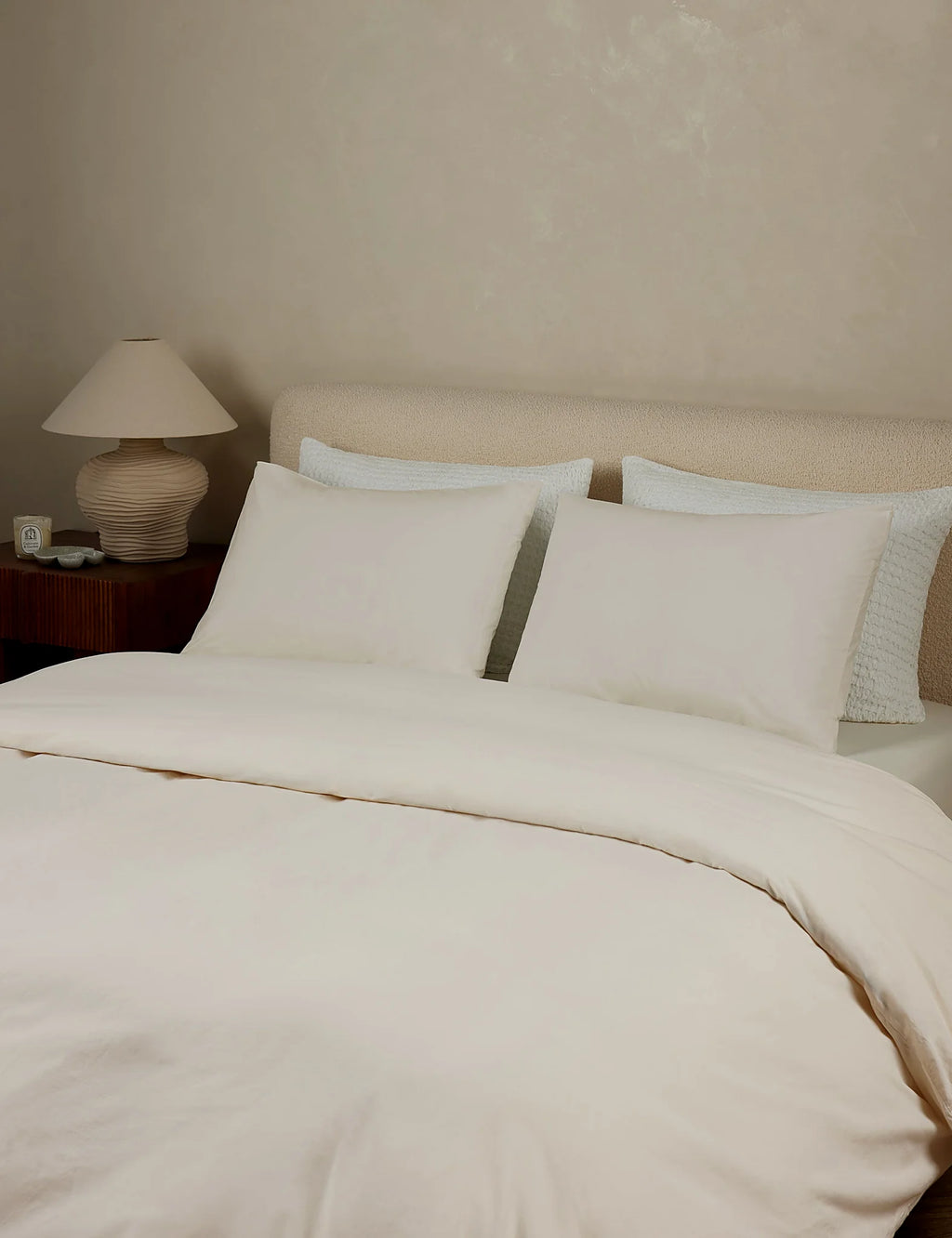 Percale duvet cover shown with a matching standard sham