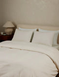 Percale duvet cover shown with a matching standard sham
