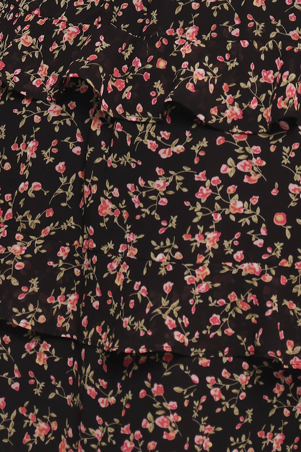 Wendi Ruffle Dress - Black Floral