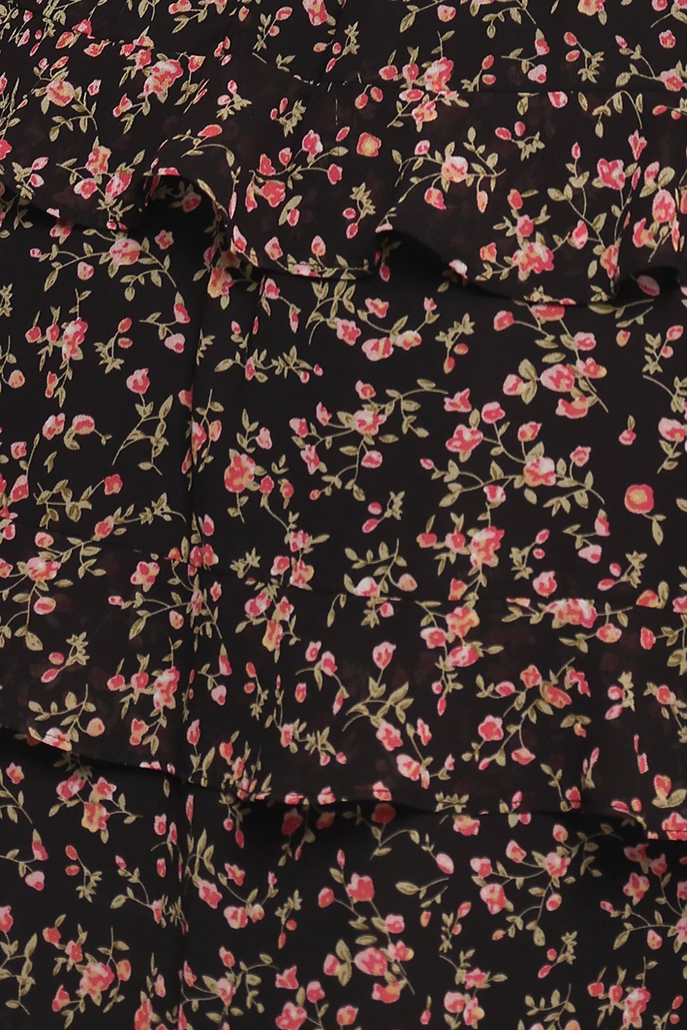 Wendi Ruffle Dress - Black Floral
