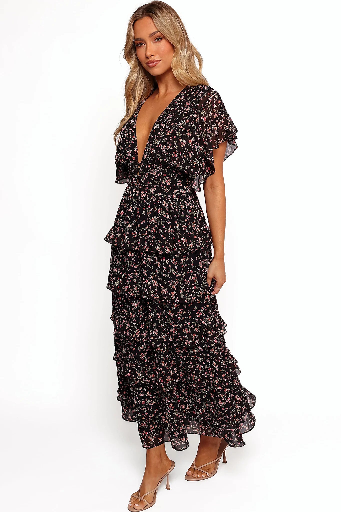 Side view of the tiered skirt