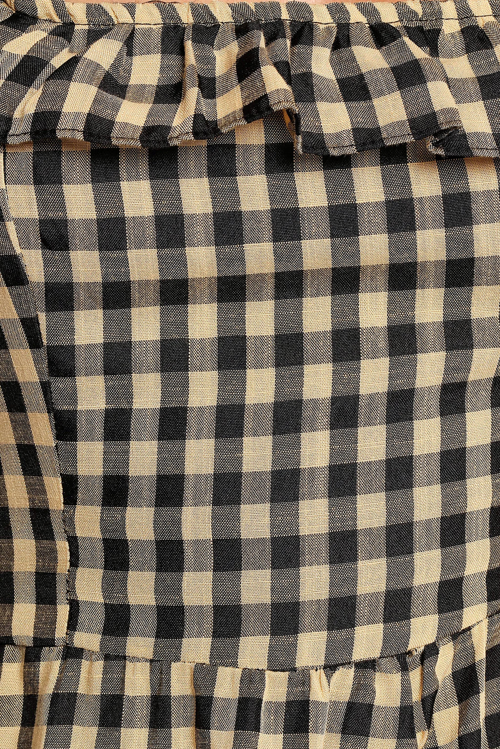 Xenia Mini Dress - Black/Beige Gingham