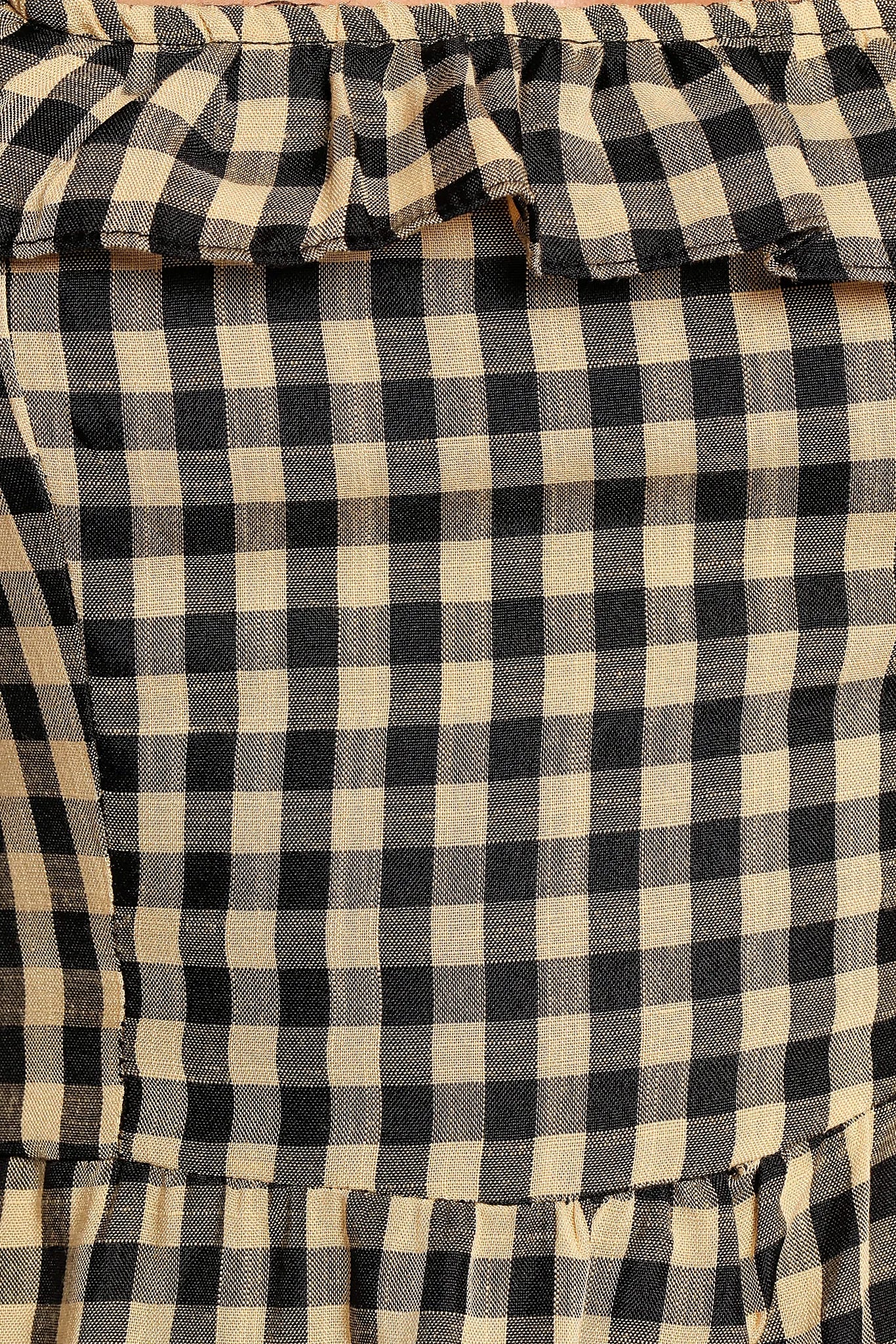 Xenia Mini Dress - Black/Beige Gingham